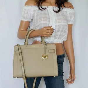 *SOLD*Michael Kors Rayne Medium Satchel Shoulder Bag Purse Bisque